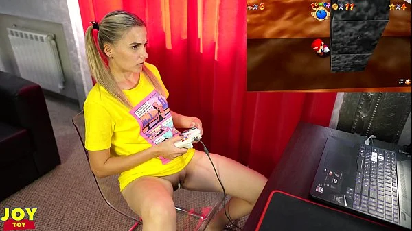 Letsplay Retro Game With Remote Vibrator in My Pussy - OrgasMario By Letty Black